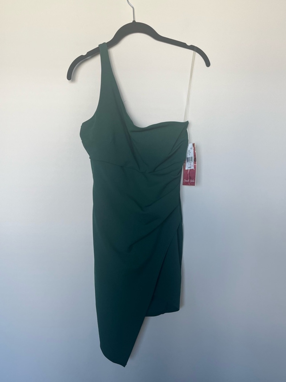 Emerald Sundae Women's Green Asymmetrical One Shoulder Bodycon Mini Dress Size M